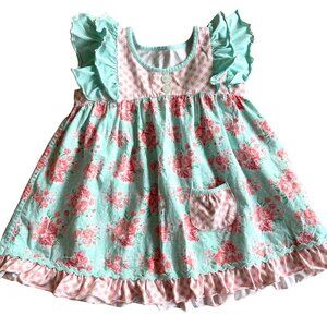 Serendipity by Shrimp & Grits Girls Flutter Floral Top - Size M (5/6)